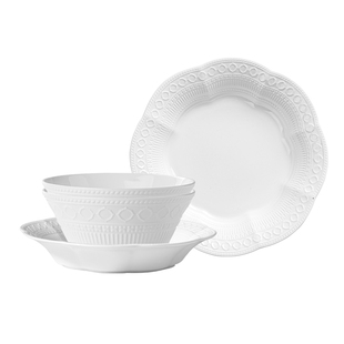 雅诚德骨瓷餐具套装家用碗盘子个人专用高颜值釉下彩饭碗汤碗送礼