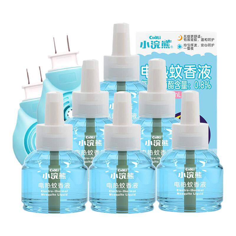 小浣熊电热蚊香液无味驱蚊用品正品蚊子水成人专用无烟无香加热器
