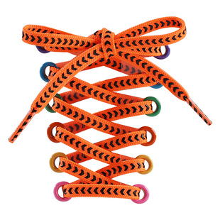 防滑鞋带足球鞋专用运动鞋绳男女款扁平硅胶橙彩黑白色耐磨防松散