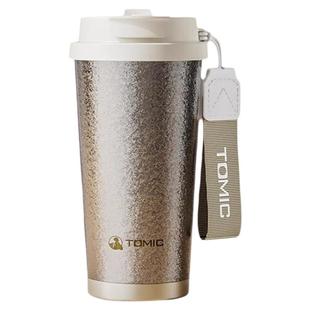tomic特美刻纯钛咖啡杯一盖双饮美式拿铁吸管水杯便携保冷保温杯