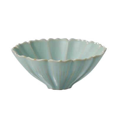 青澹汝窑斗笠杯花口杯主人杯