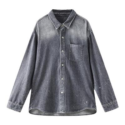 【明星同款】泼墨喷马骝牛仔衬衫