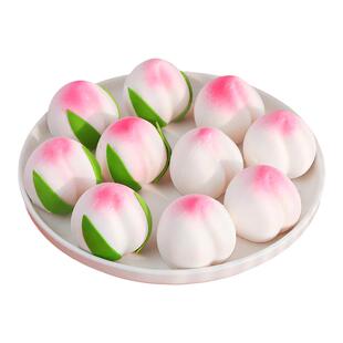 寿桃棉花糖蛋糕装饰摆件可食用桃子软糖祝寿老人生日甜品烘焙点缀