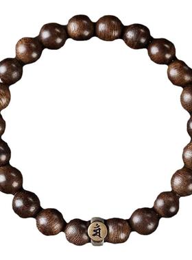 天然沉香木手串本命年佛手链男女