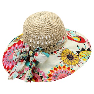 波西米亚风渔夫帽子女夏薄款大檐可折叠遮阳帽女防晒防紫外线草帽