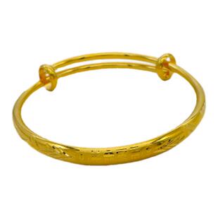 宝宝手镯越南沙金婴儿满月周月礼仿真黄金男女光面儿童镯子一对