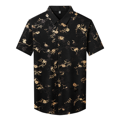 罗蒙夏季薄款短袖衬衫男冰丝衬衣