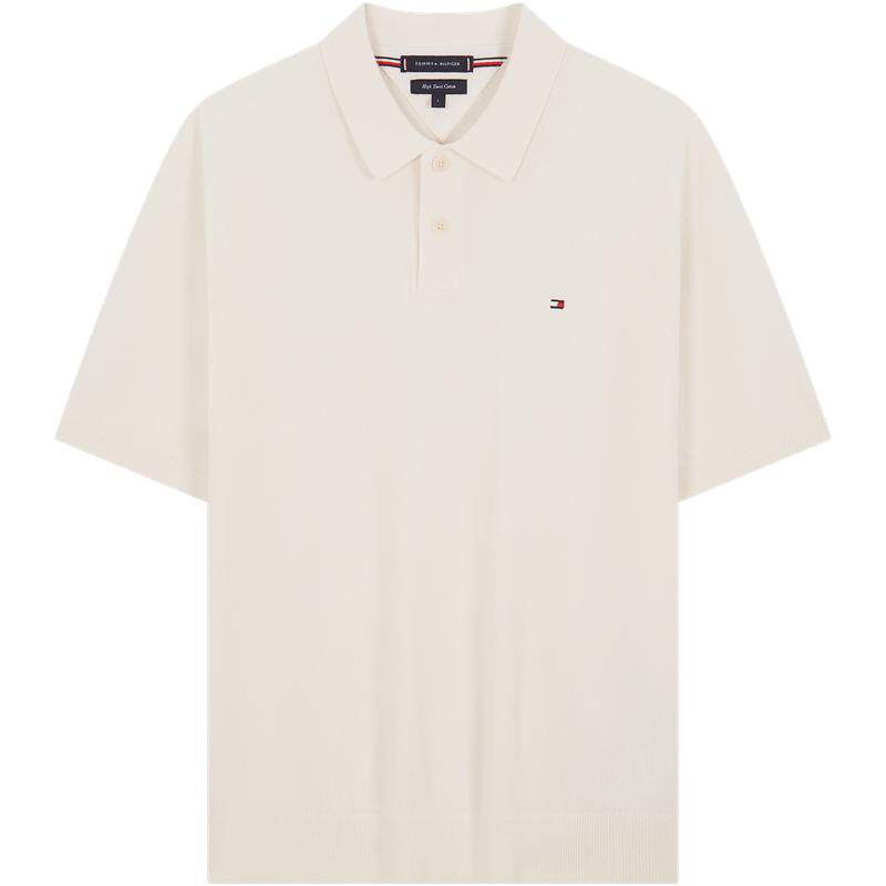 Tommy男装纯棉肌理感净色POLO衫