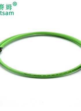 工业以太网M12 D 型转RJ45压接连接器绿色PUR线网线接头