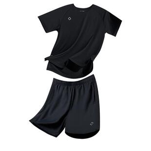 准者速干运动套装短袖短裤男士夏季冰丝篮球跑步健身宽松透气T恤