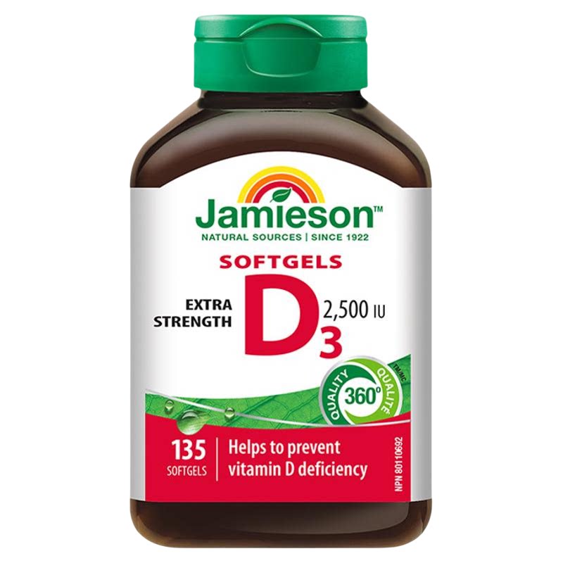 【所有女生直播间】Jamieson健美生维生素D3 2500IU软胶囊VD3~