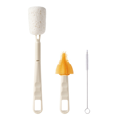 如山木浆棉便携奶瓶刷套装