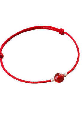 原创手工编织红绳手链本命年红玛瑙细手绳纯银女款简约可伸缩脚链