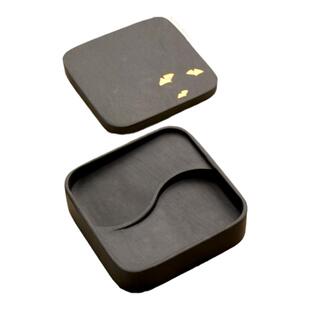 六品堂歙砚砚台带盖书法专用多功能墨盒墨砚水碟原石天然石砚防蒸发密封好初学者练习写毛笔字刻磨墨砚池墨池