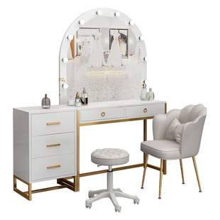 影楼化妆台化妆师专用带灯镜子一体婚纱店学校化妆桌美容院梳妆台