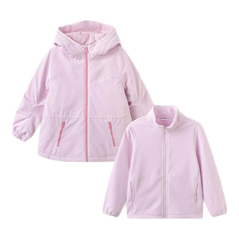 巴拉女童棉服外套大童三合一棉袄
