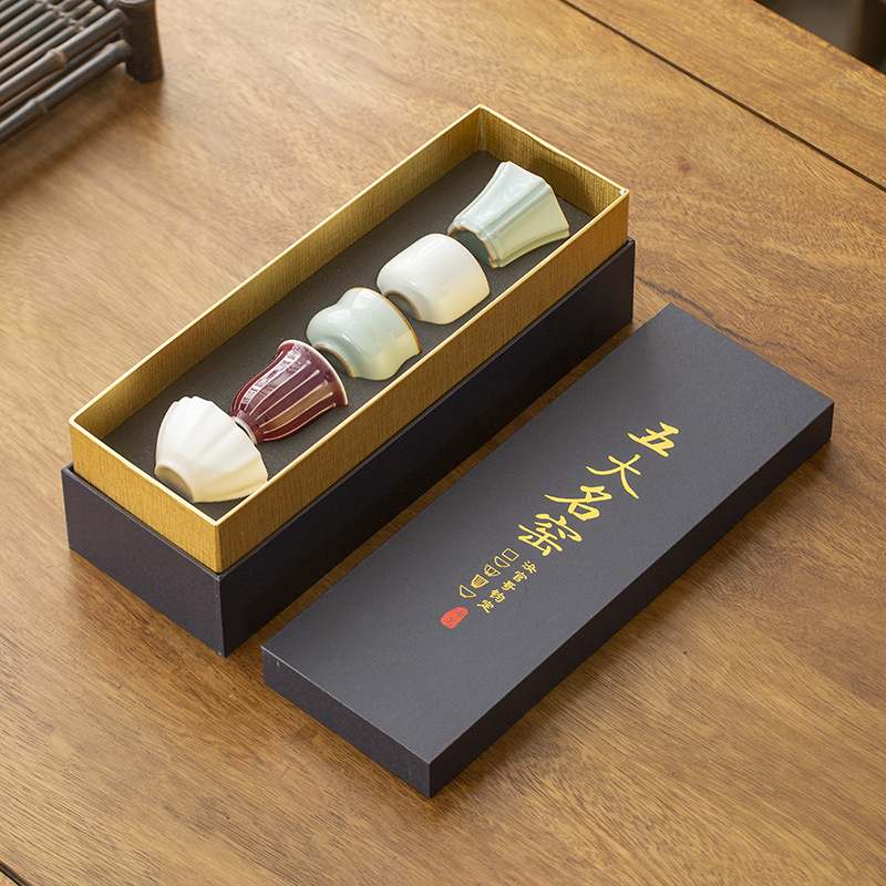 故宫文创五大名窑茶杯高档礼礼盒杯主人伴套装实用奢礼品轻手