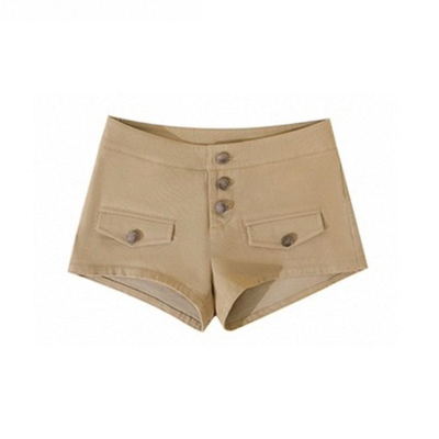 老钱风丰胯牛仔短裤女