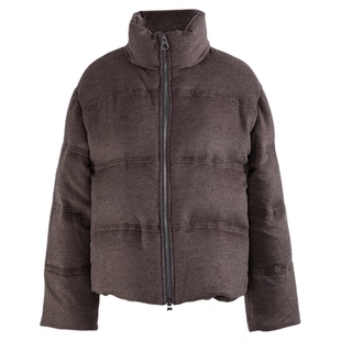 Orchel/欧榭丽冬老钱高知羊毛绒羽绒服女短款保暖白鹅绒外套