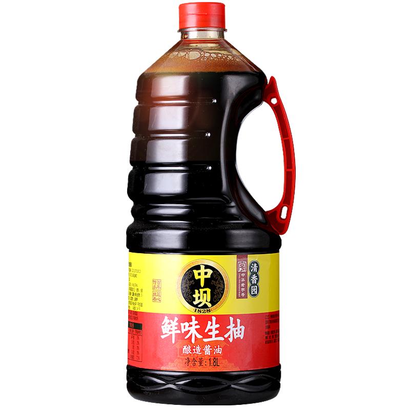 【中坝】鲜味生抽1.8L餐饮批发炒菜提味黄豆酿造酱油炒菜凉拌家用