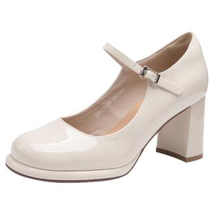 大东法式玛丽珍鞋女2026新款粗跟单鞋法式绝美不累脚配裙子高跟鞋