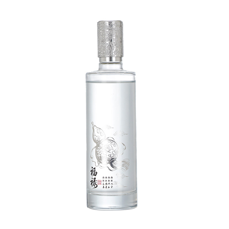 高端一斤装透明烤花玻璃白酒空瓶家用酒壶