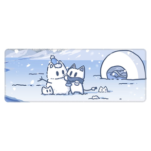 卡通可爱风鼠标垫800x300mm办公桌垫橡胶防水电脑垫来图定制学生