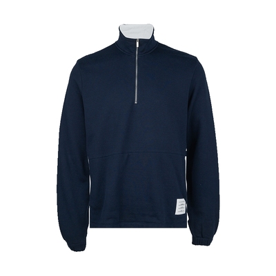 ThomBrowne徽标立领半拉链卫衣