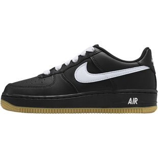 Nike耐克大童鞋Air Force 1黑色白勾空军一号运动板鞋HQ1911-001