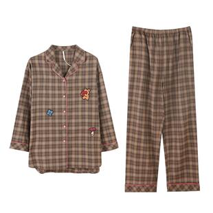 安之伴【巨柔软】睡衣女春秋季2026年新款梭织纯棉秋冬家居服套装