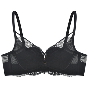 商场同款MYBODY新款聚拢内衣性感深V交叉美胸带贝壳杯蕾丝文胸女