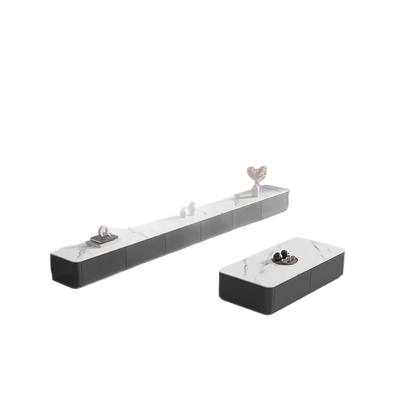 岩板电视柜茶几组合客厅现代简约小户型轻奢落地柜实木电视机柜子