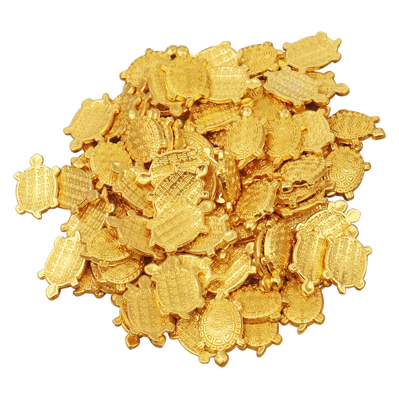 迷你小金龟实心合金摆件开业乔迁聚宝盆配件创意金钱龟装饰小礼品