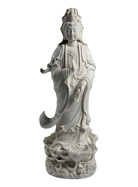 微美白瓷1826立莲渡海观音像