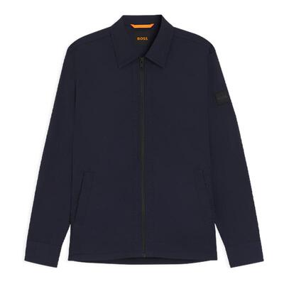 【长袖衬衫】BOSS博斯 男士秋冬款撞色面料拉链外套衬衫