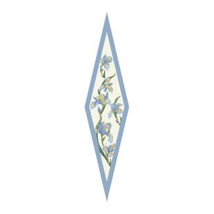 插画师水彩手绘花卉网脉鸢尾双面印花真丝丝巾发带小长条菱形绑包