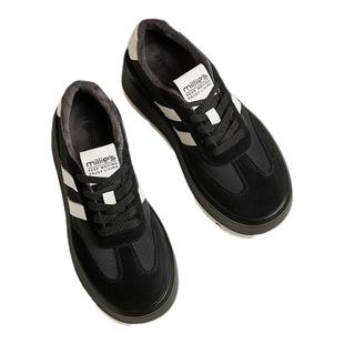 《美丽从脚下开始》妙丽女鞋真皮松糕底时尚百搭休闲板鞋秋冬季