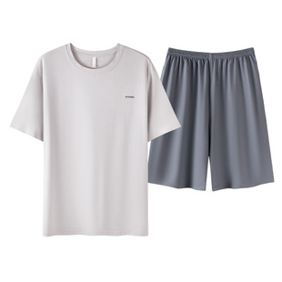 乌拉拉公主莫代尔男士家居服夏季薄款25年新款短袖睡衣五分裤套装