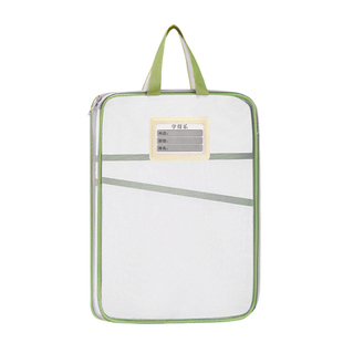 L型科目分类袋多层加厚文件袋大容量试卷整理收纳袋学生用手提袋课外补习袋儿童便携式拎书袋网纱透明资料袋