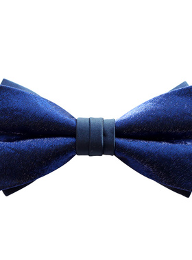 宝蓝色领结婚礼男士纯手工bowtie