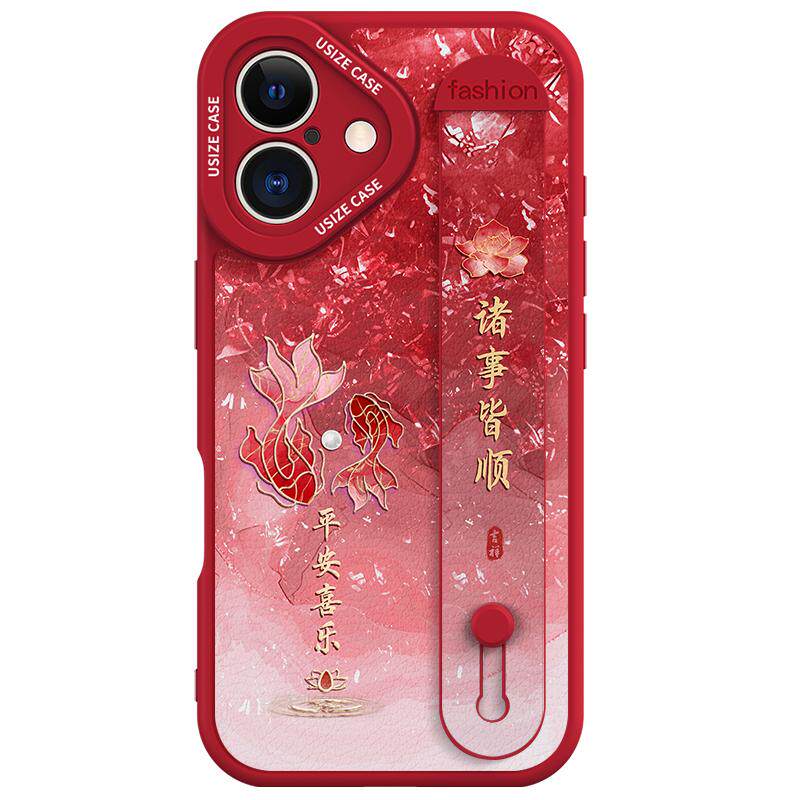 锦鲤腕带苹果17手机壳新款iPhone17promax小羊皮16的软壳14plus硅胶13pro防摔12支架11好运15