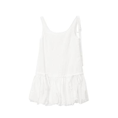 【配送系带】Unvesno(UN)多种穿法系带格纹花苞短款背心连衣裙