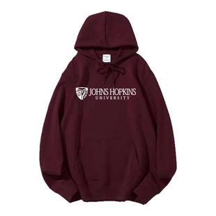 约翰霍普金斯大学套头卫衣Hopinks JHU纪念品帽衫留学生字母外套