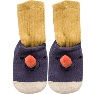 婴儿袜子春秋纯棉秋冬宝宝地板袜可爱儿童防滑两件套鞋袜新生儿袜