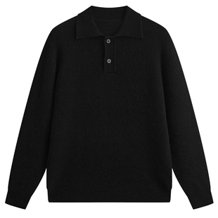 MODE COMMUTER | MC羊毛混纺长毛绒肌理感圈圈纱翻领半开襟毛衣