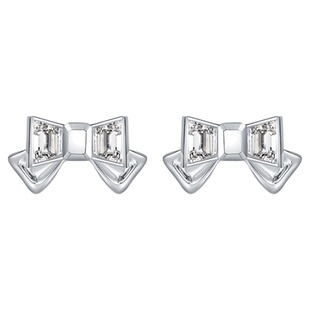 TowerOneSelect官方店DINN DINN锆石蝴蝶结耳钉甜美少女感耳饰潮