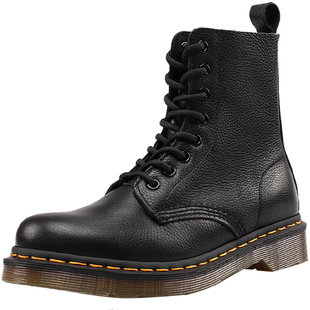 疯家定制 8孔荔枝纹软皮马丁靴男英伦短靴女系带真皮机车靴子