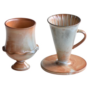 与世无争创意志野烧手作高足下午茶杯陶瓷V30滤杯手冲咖啡杯滤组