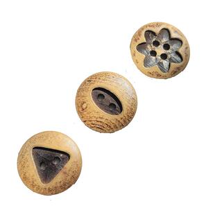 天然木质纽扣木头小扣子两眼高端毛衣装饰木扣男女装服装花朵辅料
