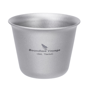 必唯纯钛白酒杯15ml彩色小酒杯便携食品级单层中式一体成型小号